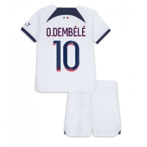 Paris Saint-Germain Ousmane Dembele #10 Dětské Venkovní dres komplet 2023-24 Krátký Rukáv (+ trenýrky)